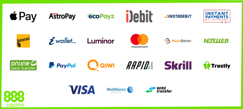 888 kazino métodos de pago ecopayz skrill neteller visa mastercard webmoney paypal trustly