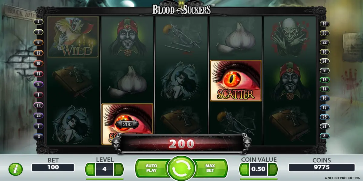 Blood Suckers máquina tragamonedas Scatter símbolos ganadores