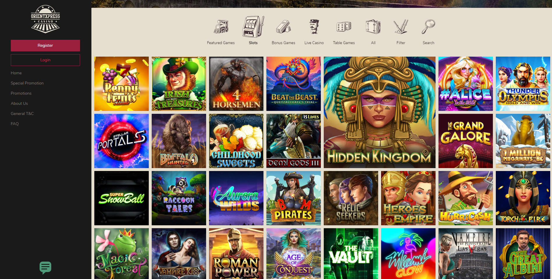 orientxpress casino juegos hidden kingdom alice thunder olympus buffalo hunter boom pirates roman power