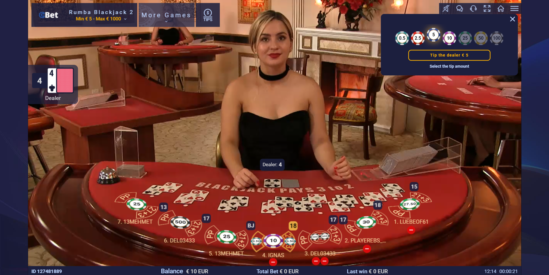 cbet casino en vivo blackjack ezugi crupier cartas