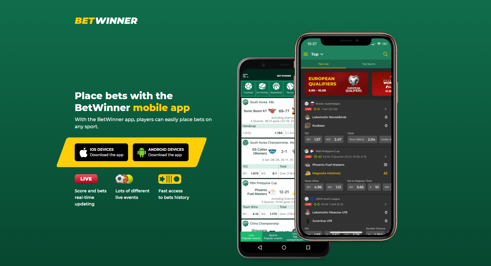 betwinner aplicación móvil versión móvil dispositivos android ios