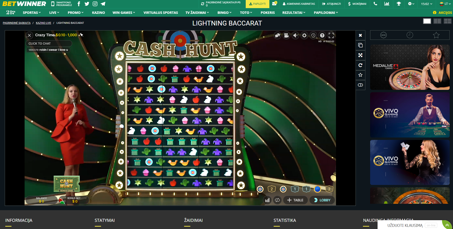 betwinner evolution gaming crazy time juego de casino cash hunt presentadora del juego