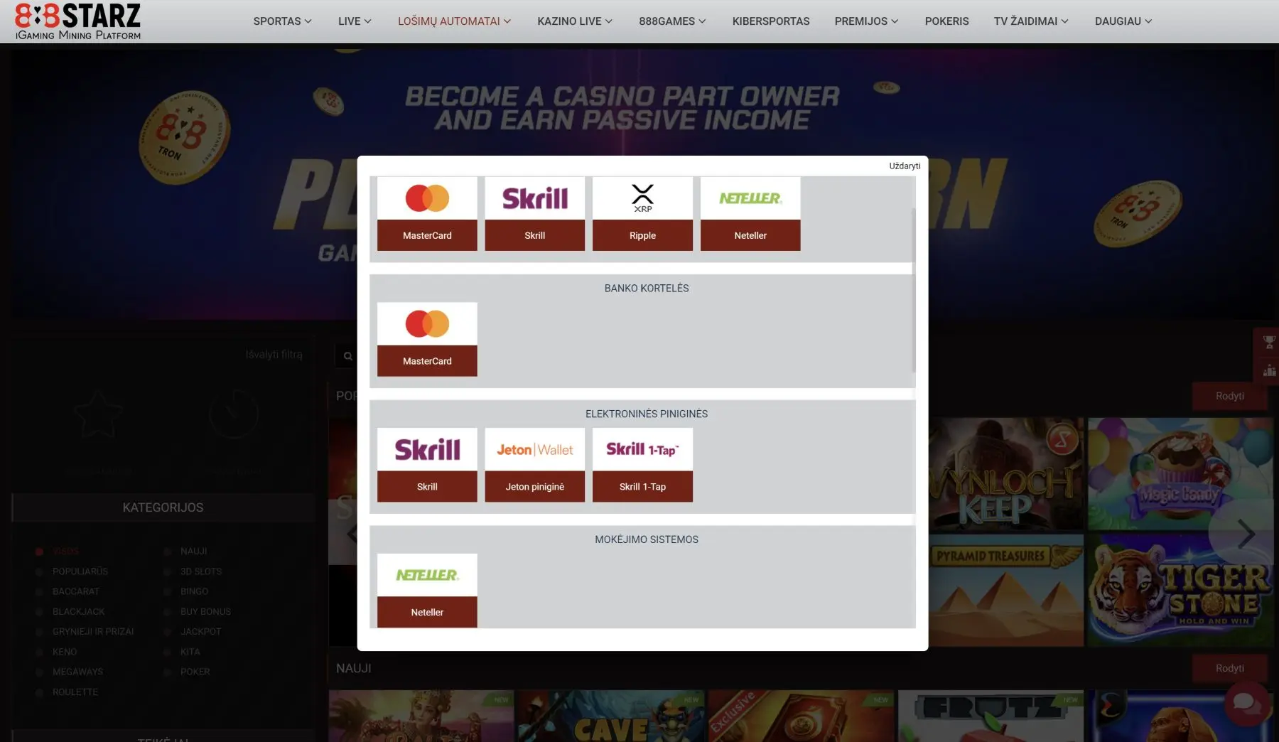 888starz métodos de pago mastercard skrill neteller ripple criptomonedas