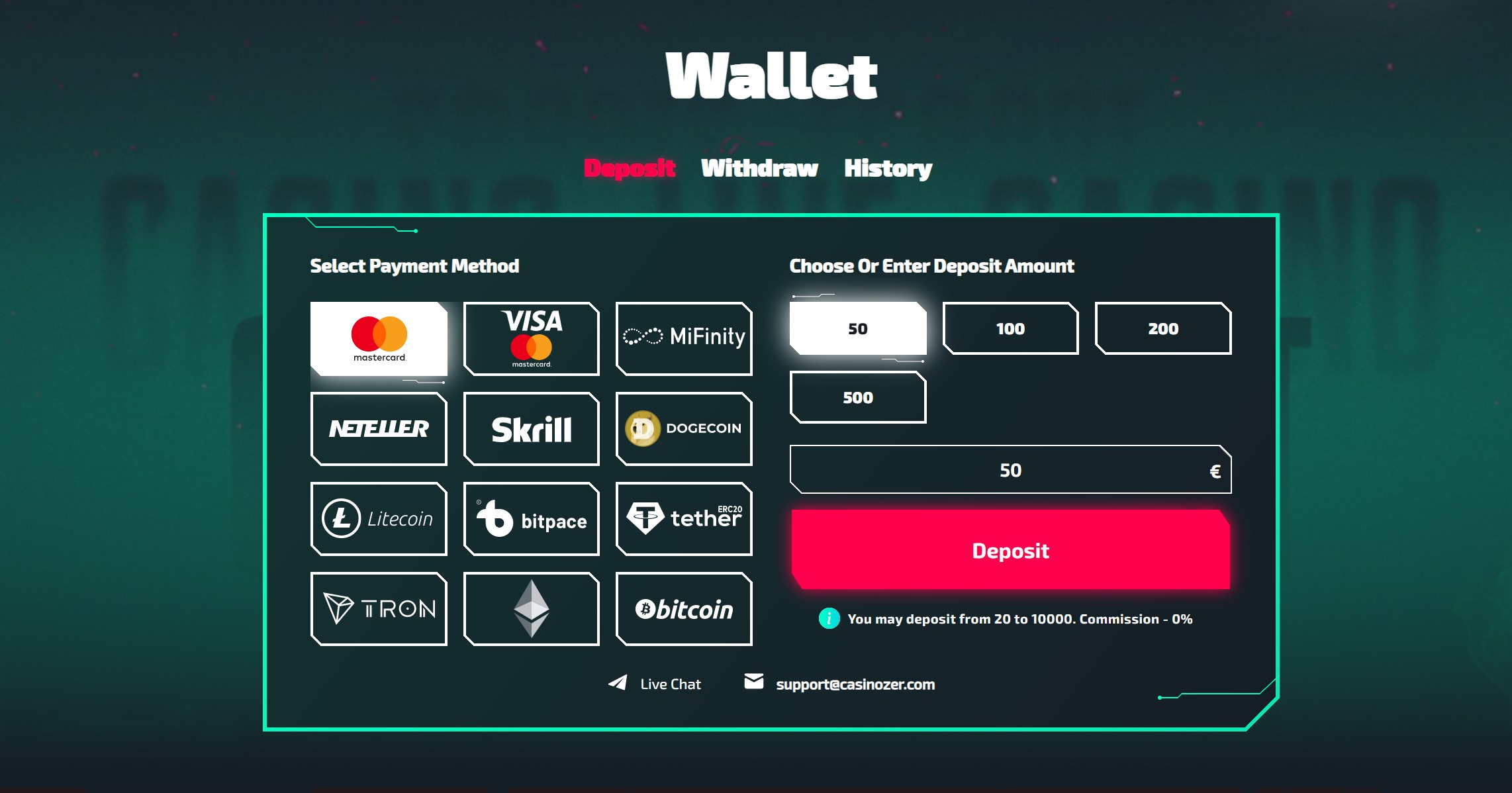 casinozer métodos de pago criptomonedas bitcoin ethereum skrill neteller