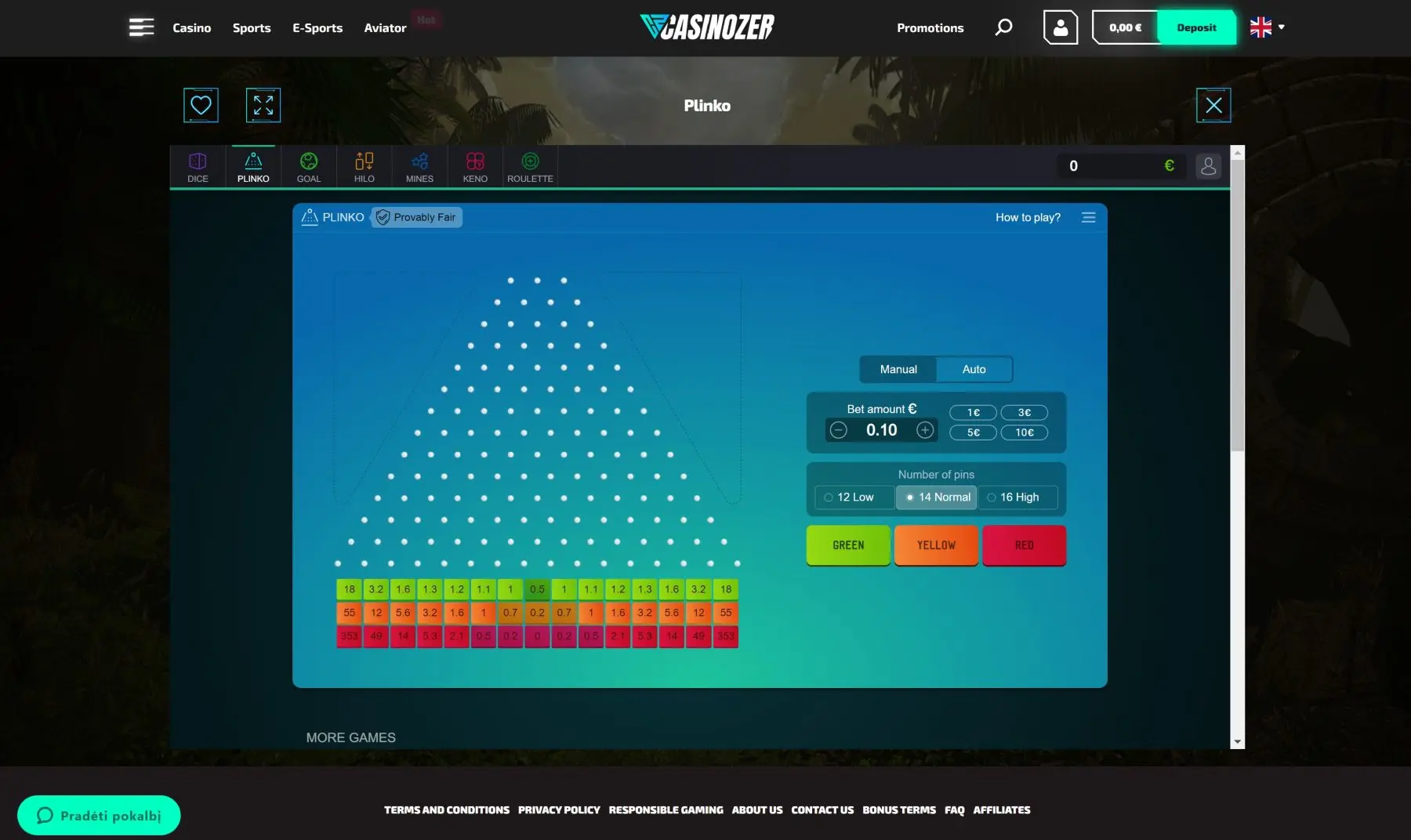 casinozer plinko mini juego spribe casinozer plinko mini juego spribe