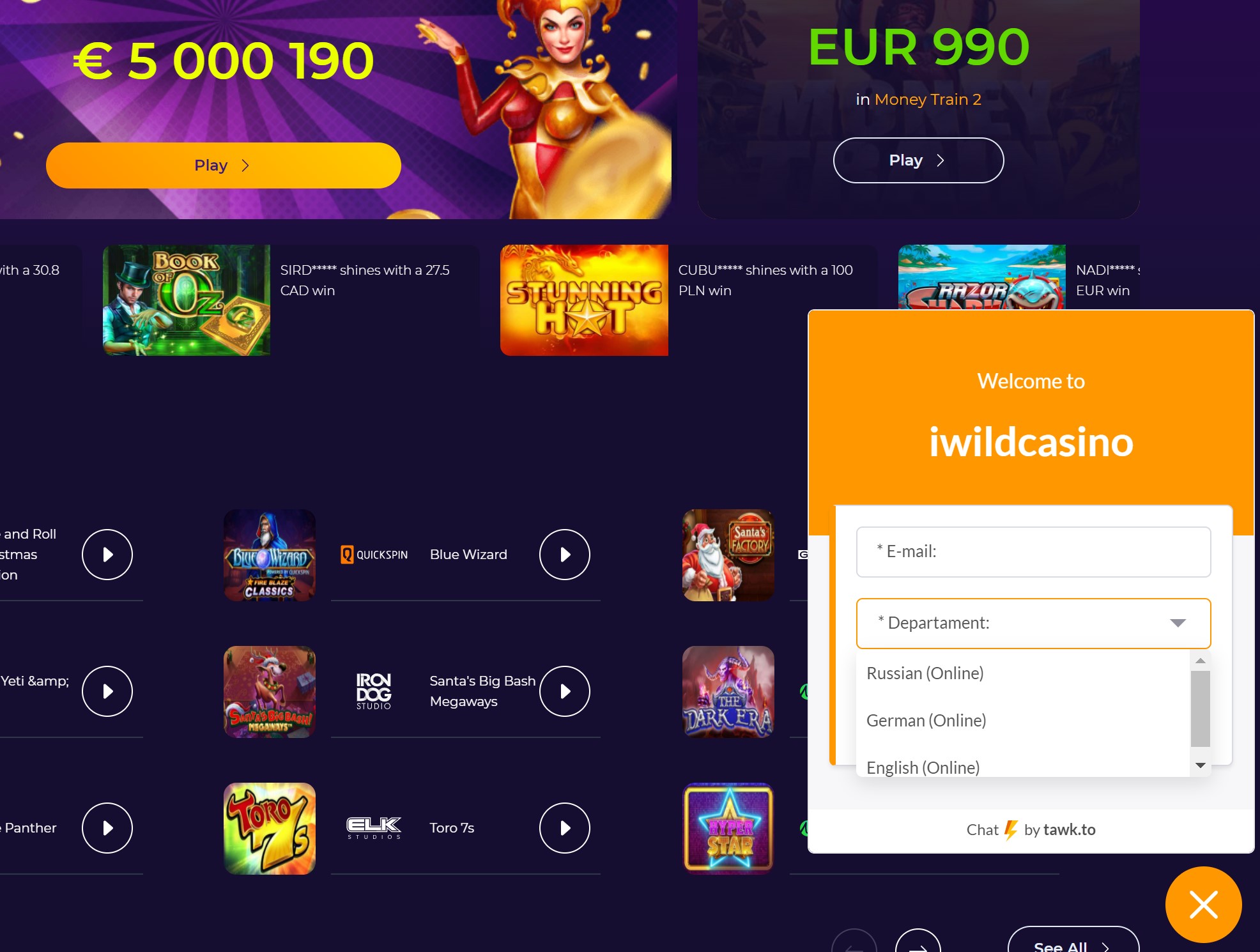 iwild casino centro de atención al cliente de chat en vivo