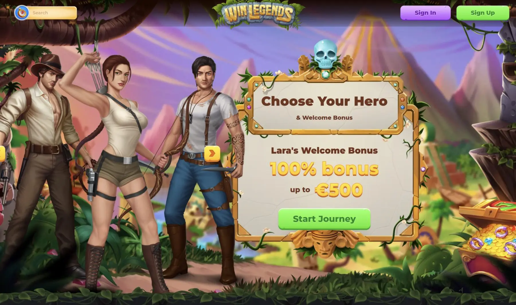 winlegends kazino papildymo pasveikinimo premija iki 500€