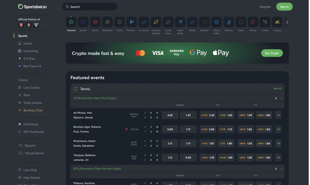 Apuestas Deportivas Sportsbet.io