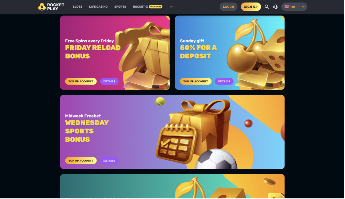 Promociones RocketPlay Casino