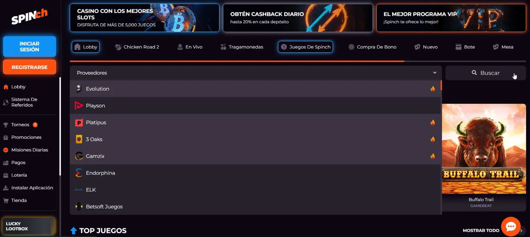 Experiencia de Usuario reseña-de-spinch-casino